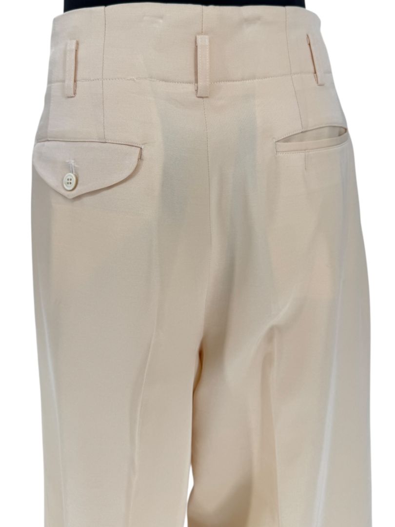 Comme des Garçons Beige Silk-Wool Wide-Leg Trousers – Size L