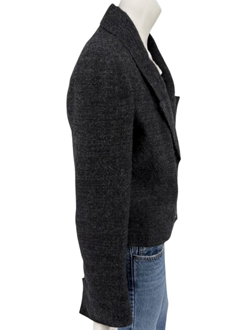 Ron Leal Charcoal Alpaca-Linen Tailored Jacket – Size 12