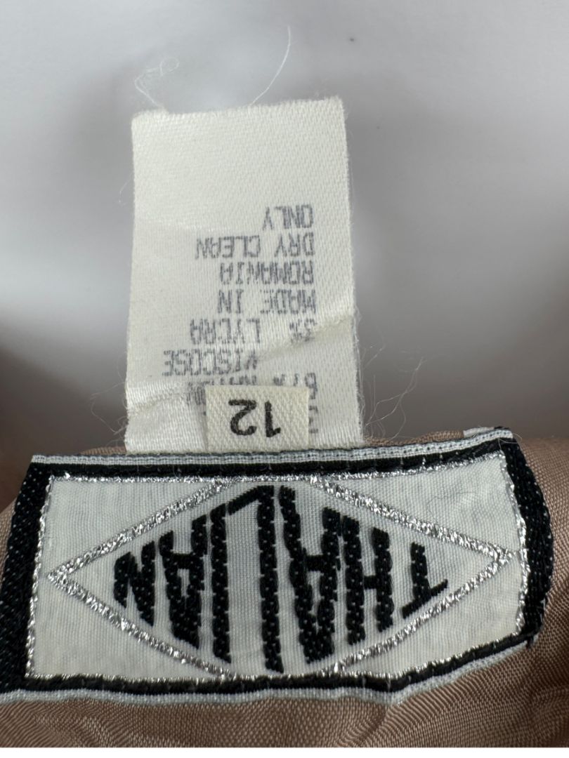 Thalian Tan High-Waisted Straight-Leg Trousers – Size 12