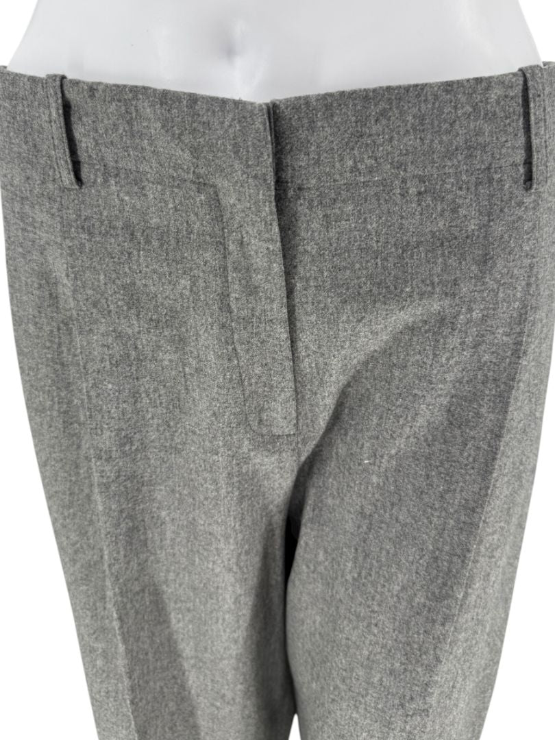 Lafayette 148 New York Gray Wool-Cashmere Wide-Leg Trousers – Size 10