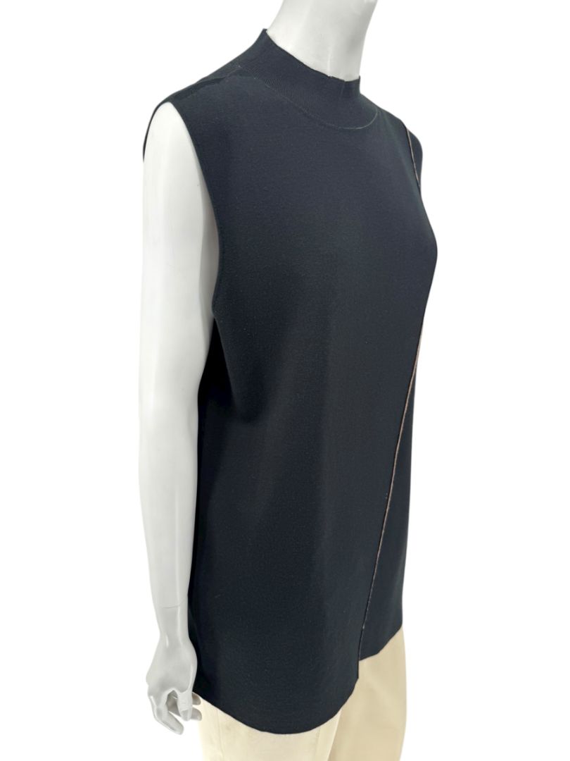 Lafayette 148 New York Women’s Black Sleeveless Knit Tunic - Medium