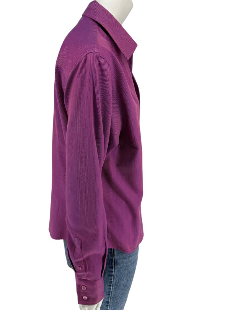 Craig Taylor Purple Egyptian Cotton Button-Front Blouse – Size XL