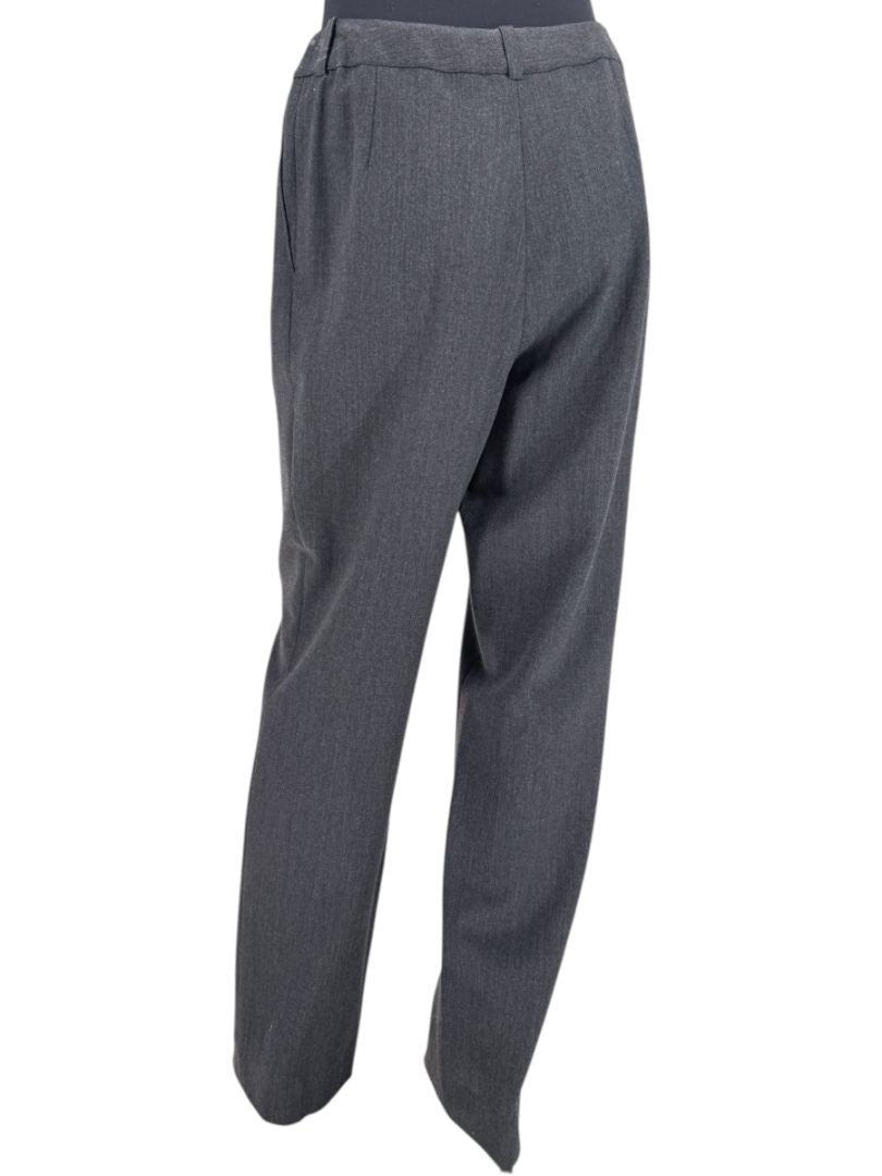 Chanel Charcoal Wool-Blend Straight-Leg Trousers – Size 42