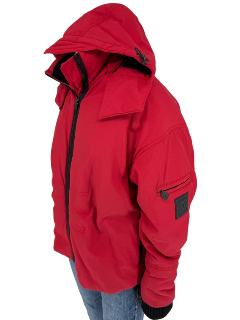 Chanel Red Hooded Puffer Technical Jacket – Size 42