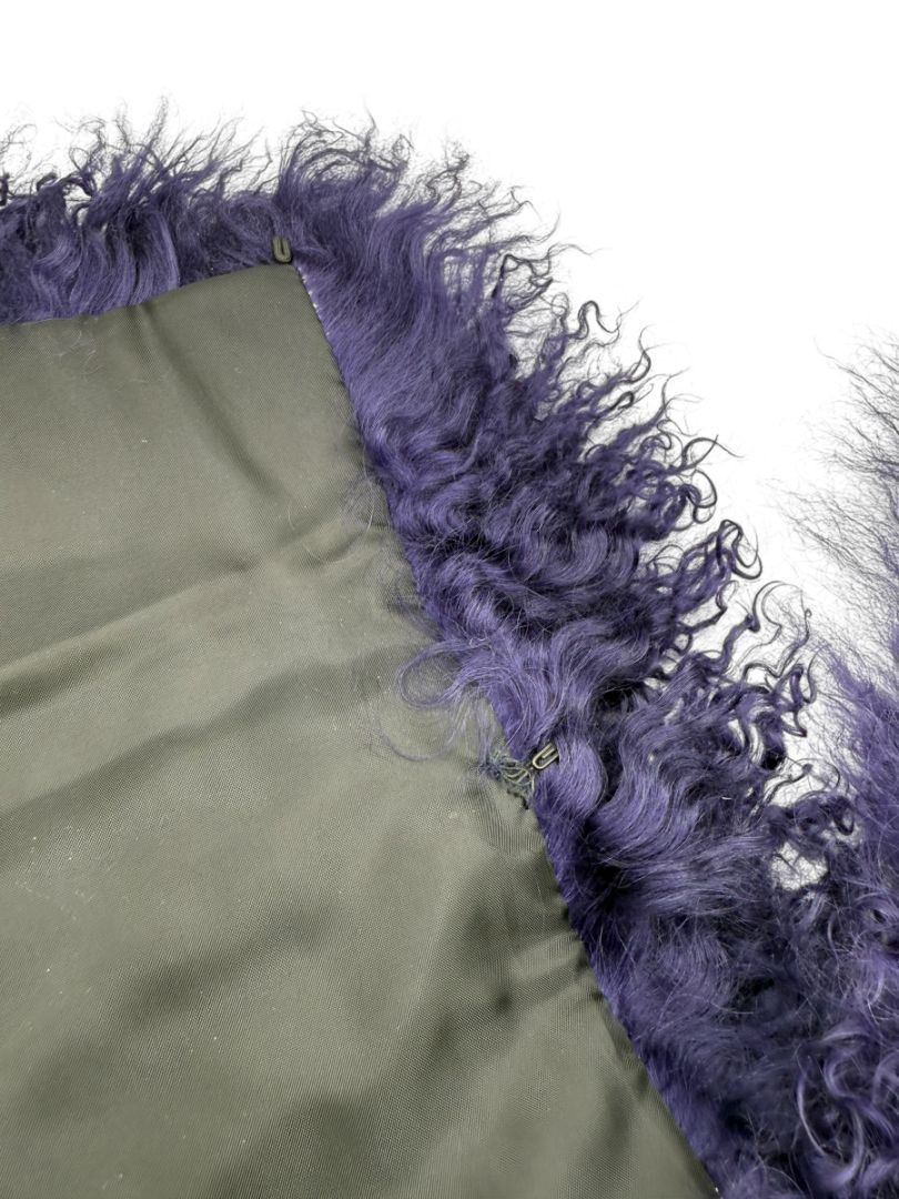 Adrienne Landau Mongolian Lamb Fur Scarf in Purple – New With Tags