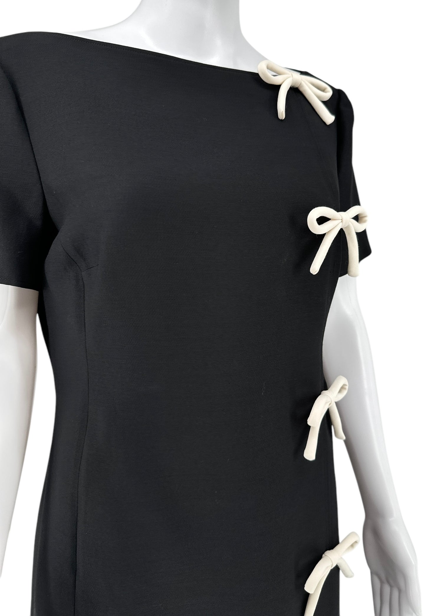 Valentino Pre-Fall 2013 Crepe Couture Mini Dress with Bow Details - Size 46