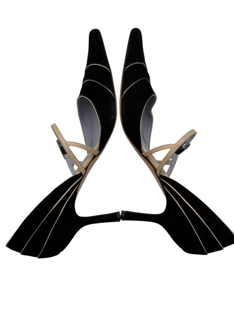 Jane Brown Two-Tone Suede & Leather Strappy Pumps – Size 40