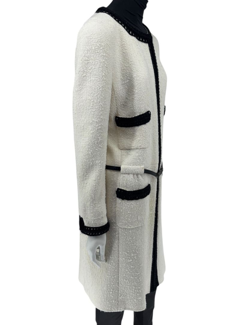 Chanel Fall 2000 Iconic Runway Coat/Dress with Patent Belt - Size 42