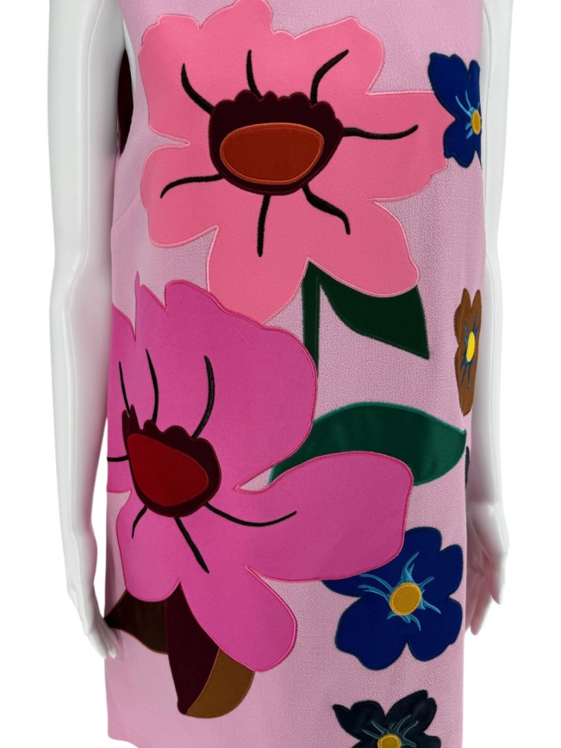 Dolce & Gabbana Appliqué Floral A-Line Dress - Size 10