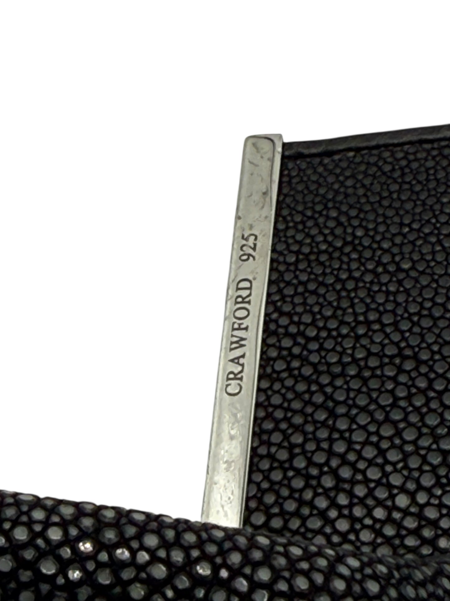 Crawford Black Shagreen/Stingray Top Handle Bag w/ 925 Silver Hardware