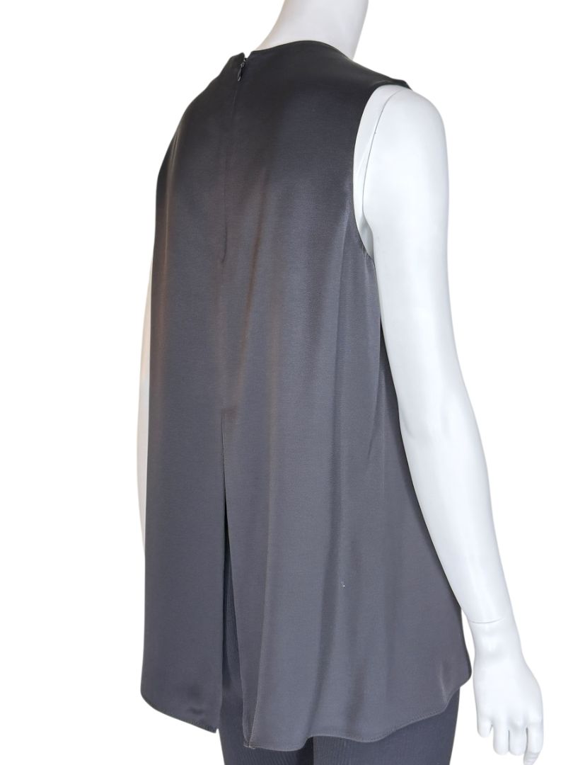 Celine Black 100% Silk Sleeveless Tunic Top - Size 42 FR