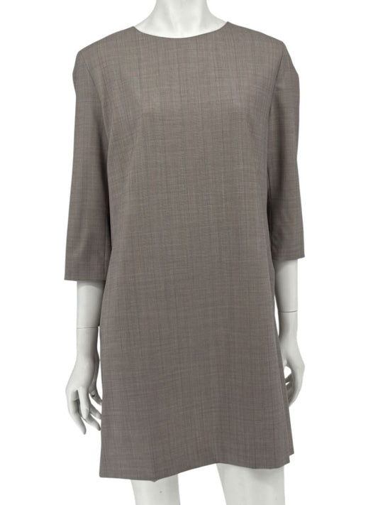 The Row Taupe Wool-Blend Shift Dress – Size M