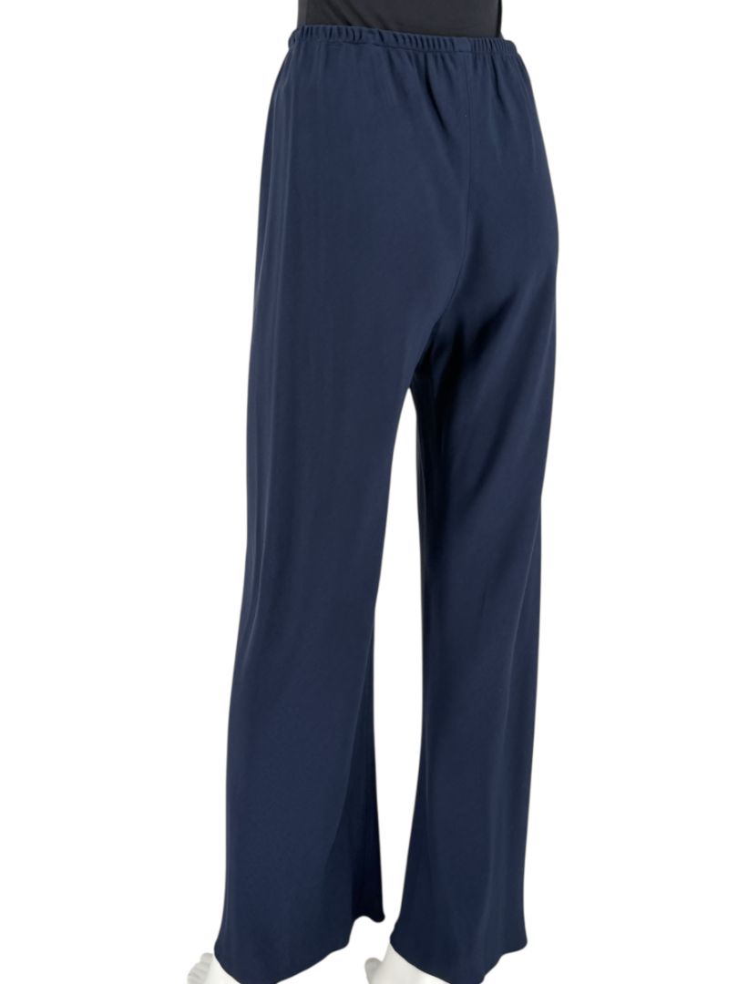 The Row Navy Viscose-Blend Wide Leg Pants - Size S