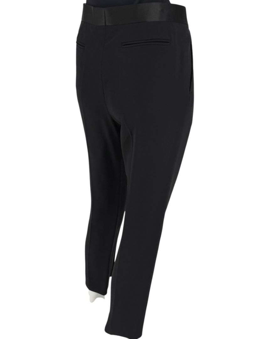 Celine Black Viscose Blend Tuxedo Pants with Satin Waistband – Size FR 40 / US 8