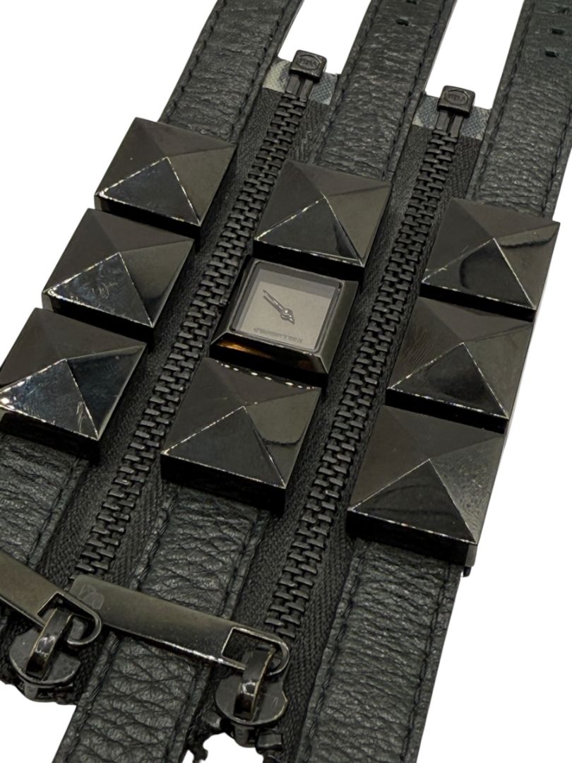 Karl Lagerfeld Black Zip Triple Strap Watch – Model KL2001