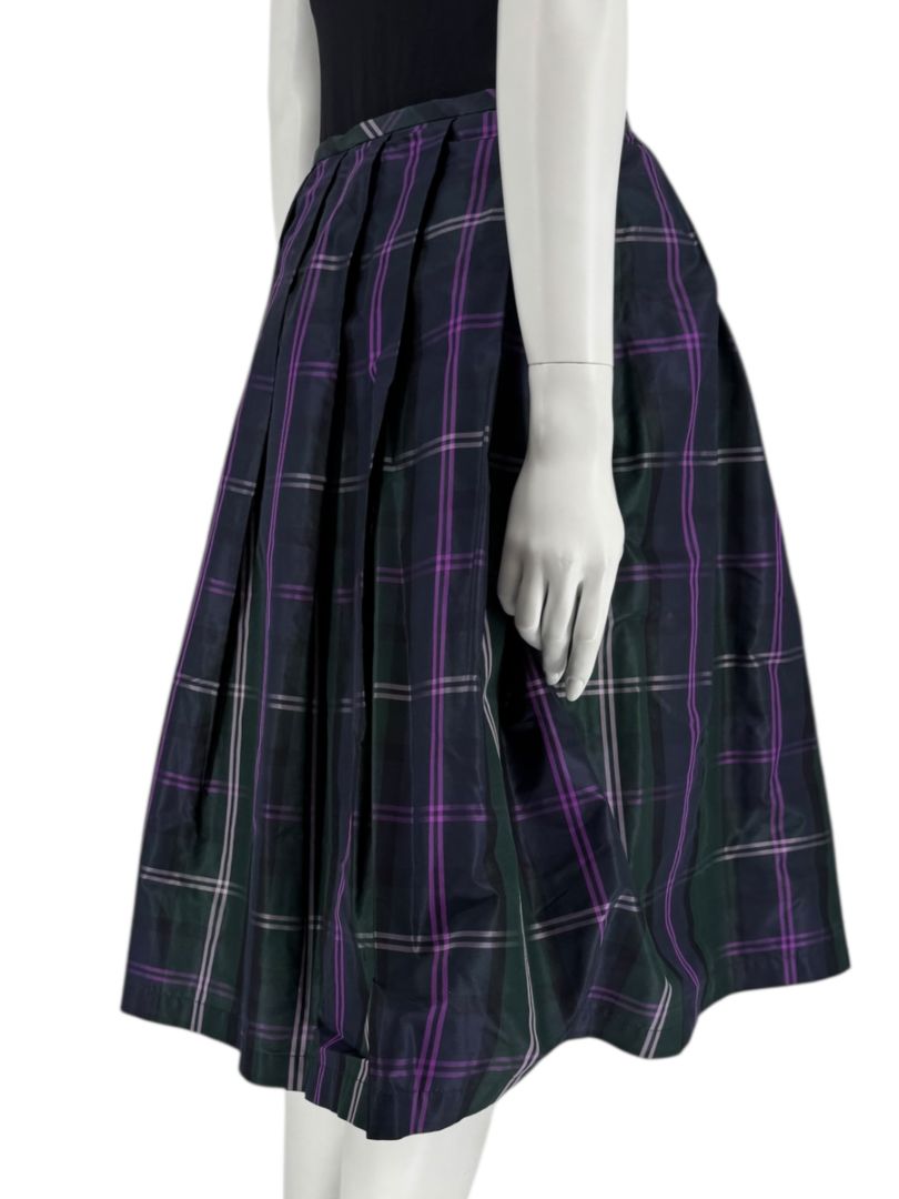 Escada Silk Plaid A-Line Skirt - Size 42