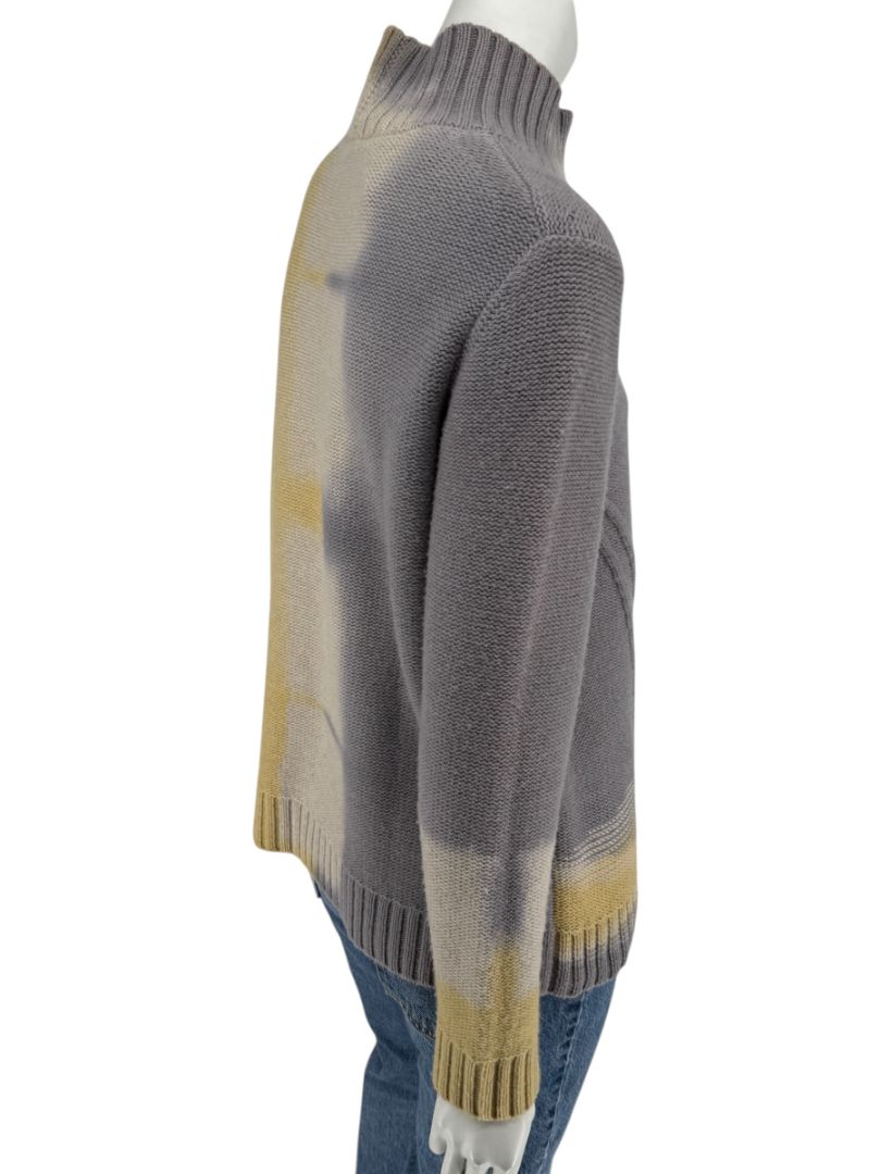 Lafayette 148 New York Wool-Cashmere Ombre Mock Neck Sweater – Size L