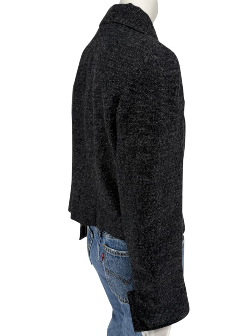 Ron Leal Charcoal Alpaca-Linen Tailored Jacket – Size 12