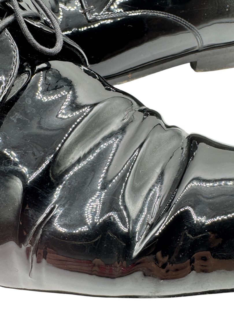 Prada Black Patent Leather Derby Shoes – Size 6.5 Mens