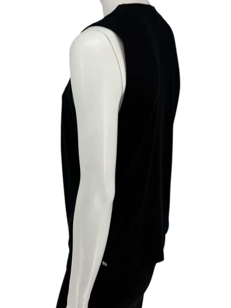 Akris Punto Black Modal-Blend Pleated Front Sleeveless Top – Size US 14