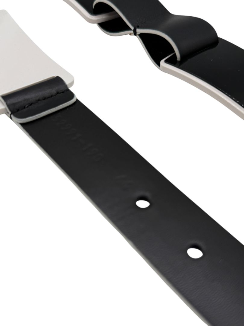 Escada Black Lucite &amp; Leather Statement Belt – XL