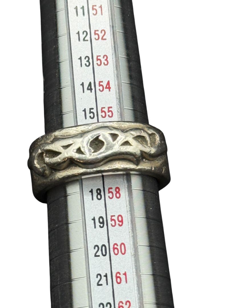 Chrome Hearts Sterling Silver Carved Band Ring – Size ~9 (U.S.) – Excellent Condition