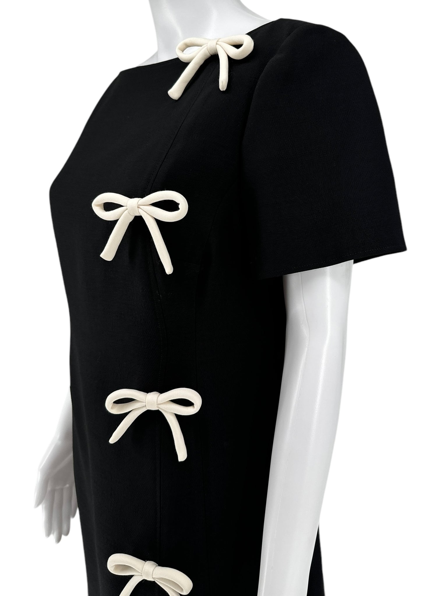 Valentino Pre-Fall 2013 Crepe Couture Mini Dress with Bow Details - Size 46