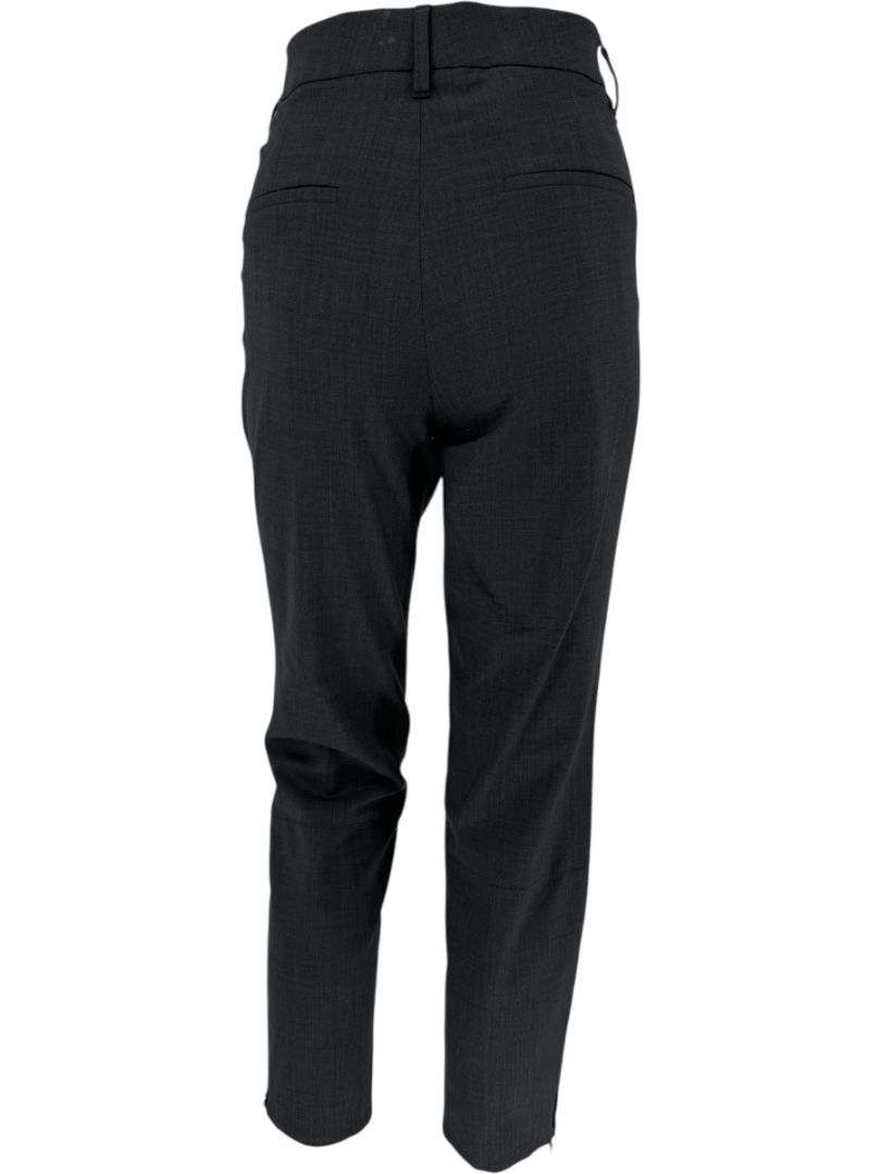 Brunello Cucinelli Grey Wool-Blend Slim Pants with Monili Trim – Size IT 44 / US 8
