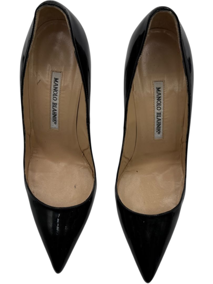 Manolo Blahnik Black Patent Leather Classic Pumps – Size 39