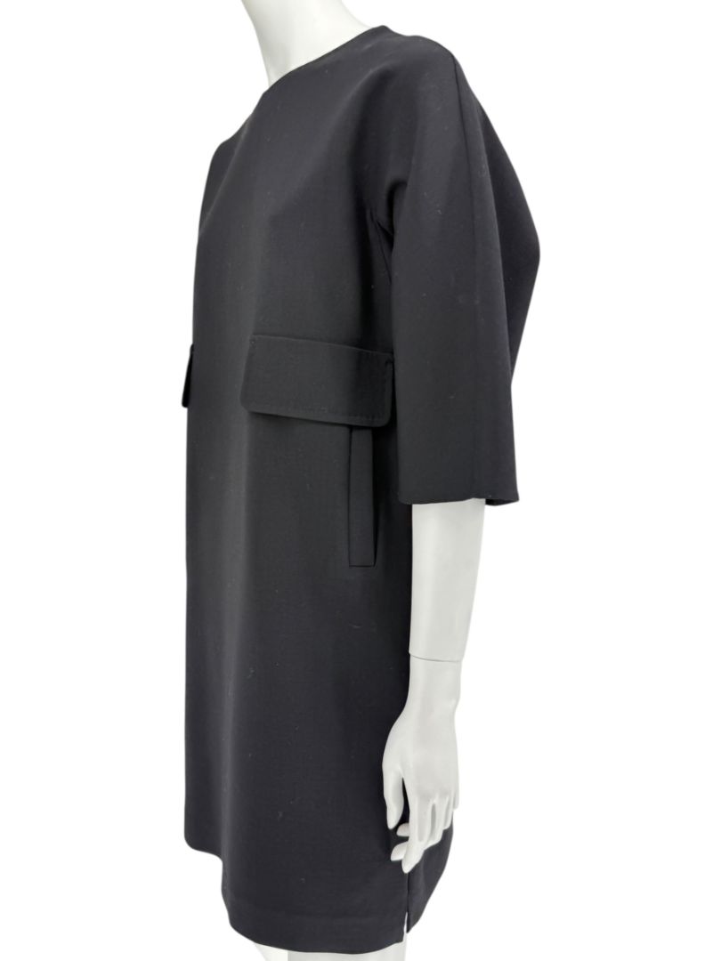 Max Mara 'Cucito a Mano' Black Wool Cocoon Dress – Size IT 40 (US 4/6)