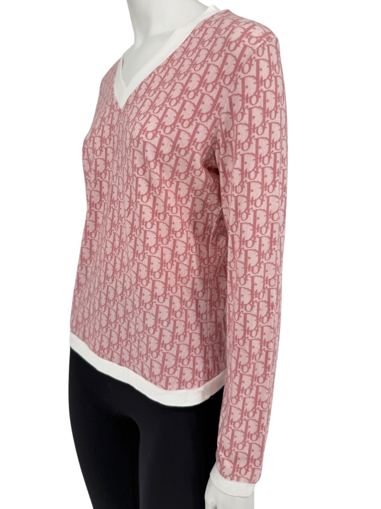 Christian Dior by John Galliano Diorissimo V-Neck Long Sleeve Shirt – Size FR 44