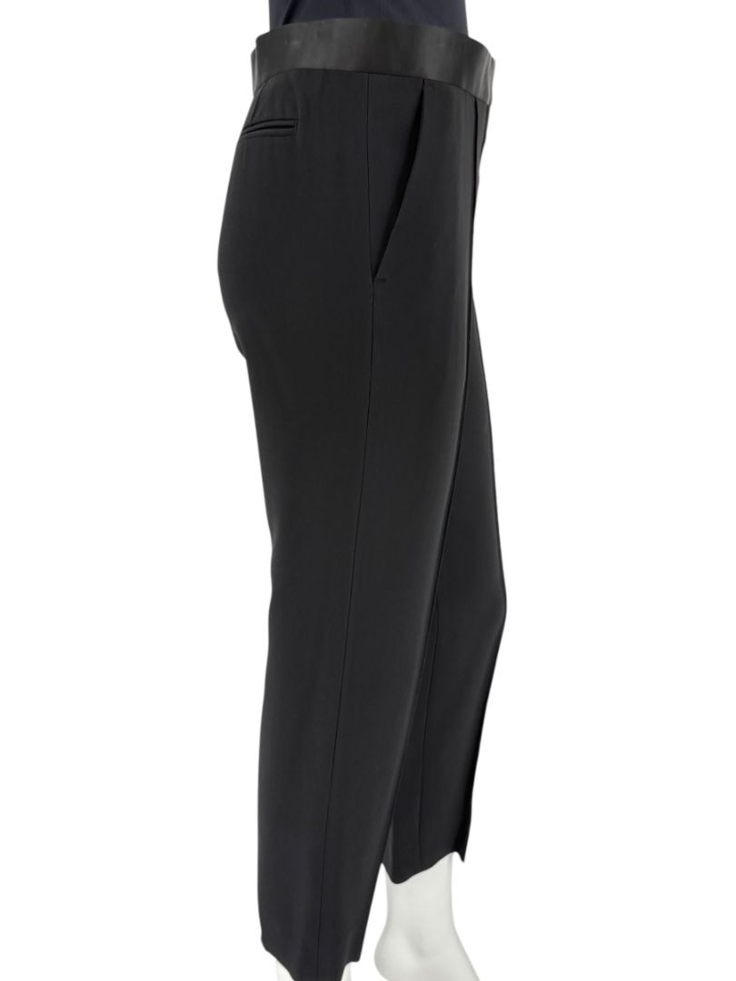 Celine Black Viscose Blend Tuxedo Pants with Satin Waistband – Size FR 40 / US 8
