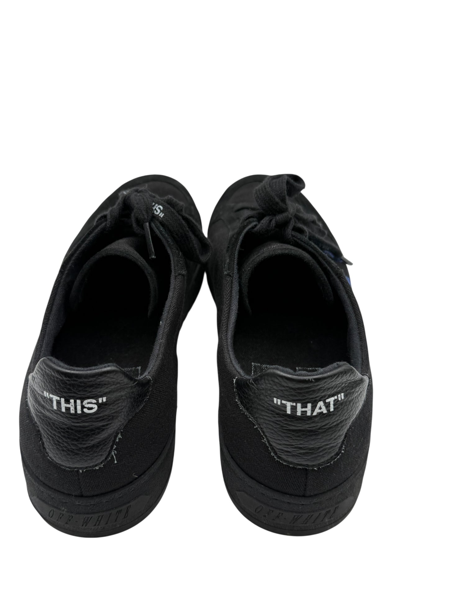 Off-White 2.0 Low Top Sneakers in Black &amp; Blue Suede – Men’s Size 42 EU
