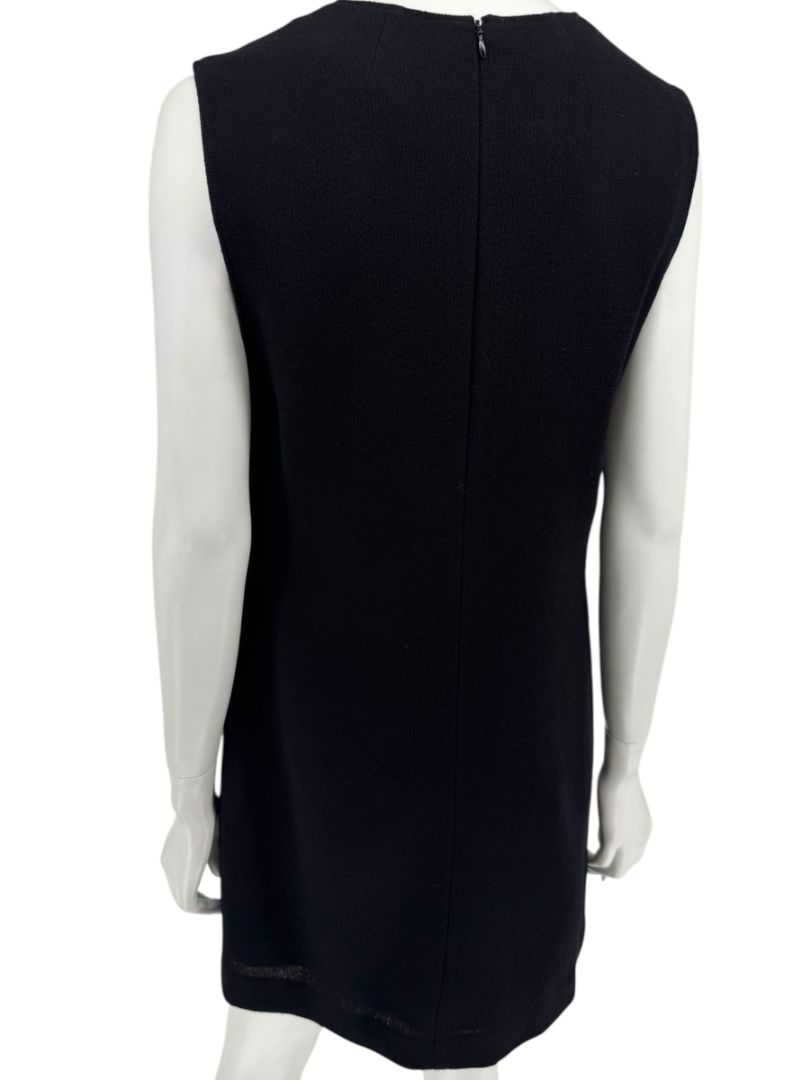 Lida Baday Black Wool Deep-V Mini Dress – Size 12