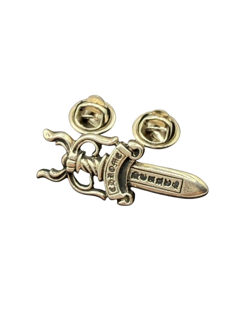 Chrome Hearts Dagger Pin – Sterling Silver – 1.6” x 0.6”