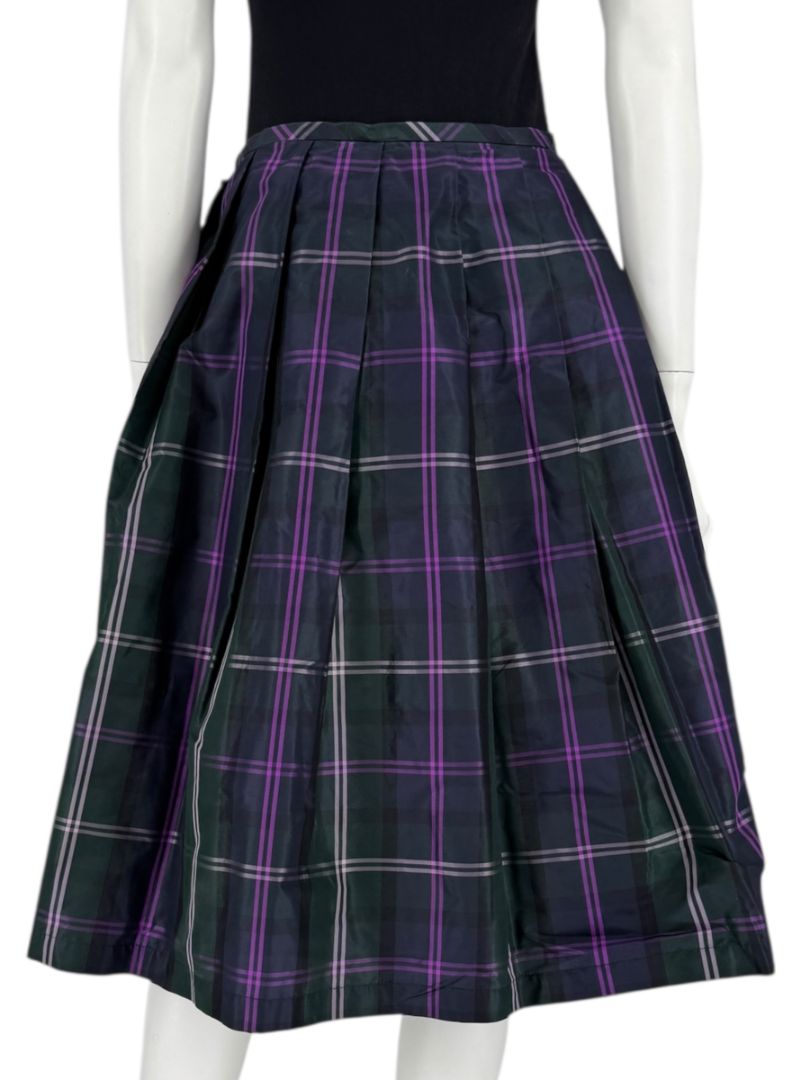 Escada Silk Plaid A-Line Skirt - Size 42