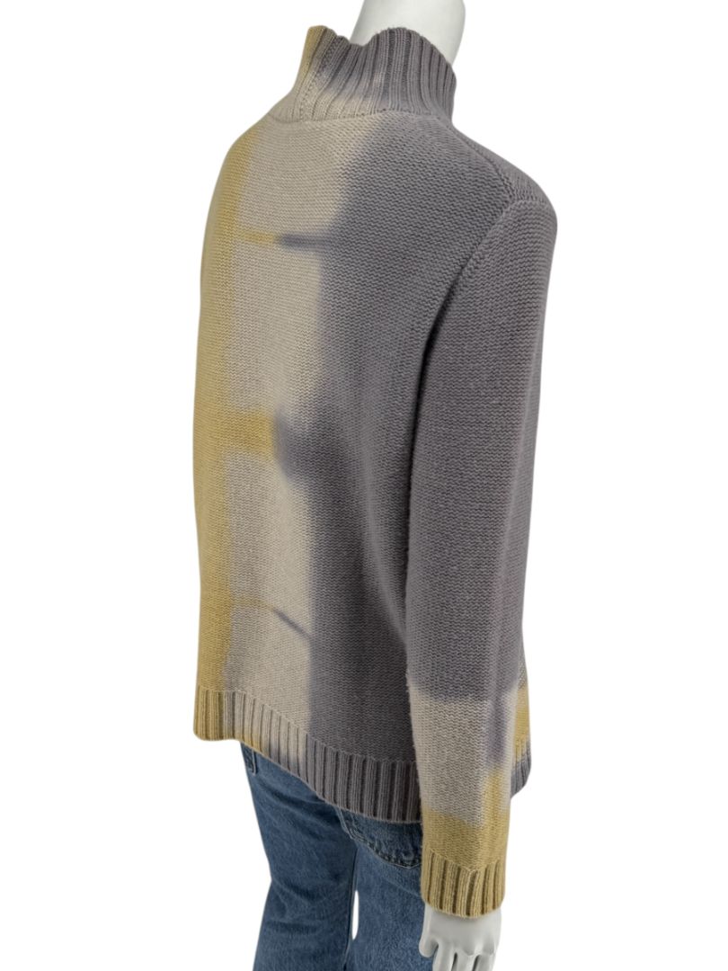 Lafayette 148 New York Wool-Cashmere Ombre Mock Neck Sweater – Size L
