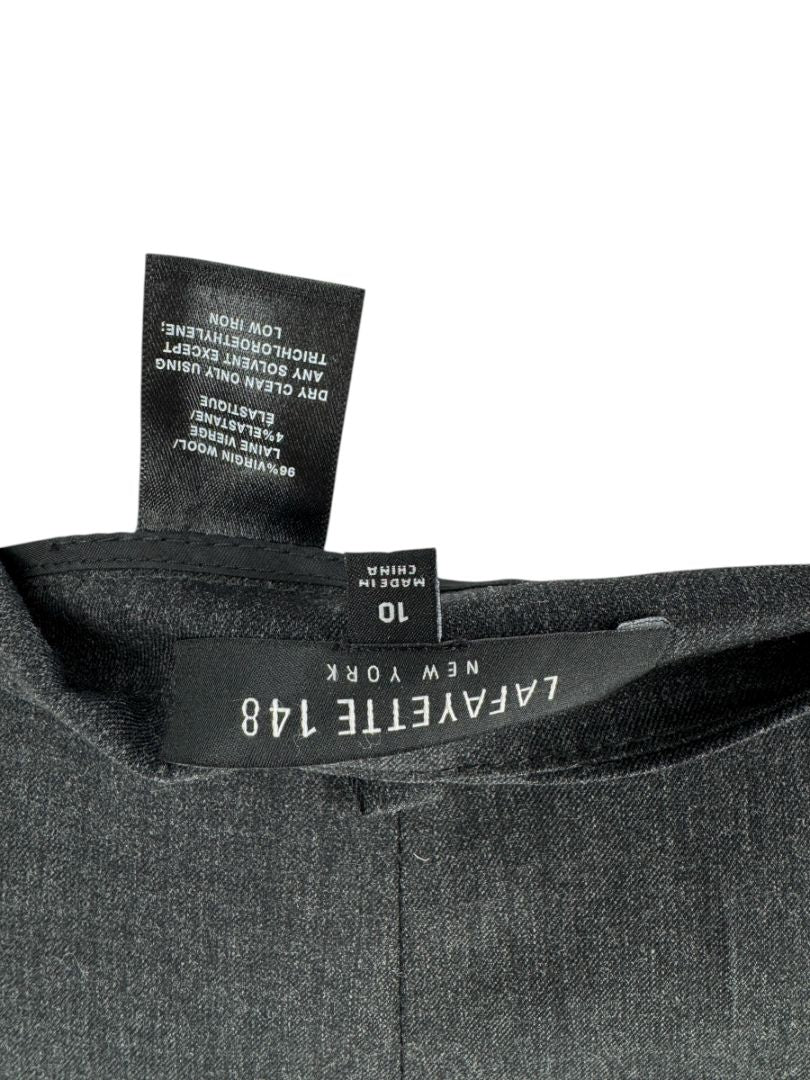 Lafayette 148 New York Charcoal Gray Wool-Blend Straight-Leg Trousers – Size 10