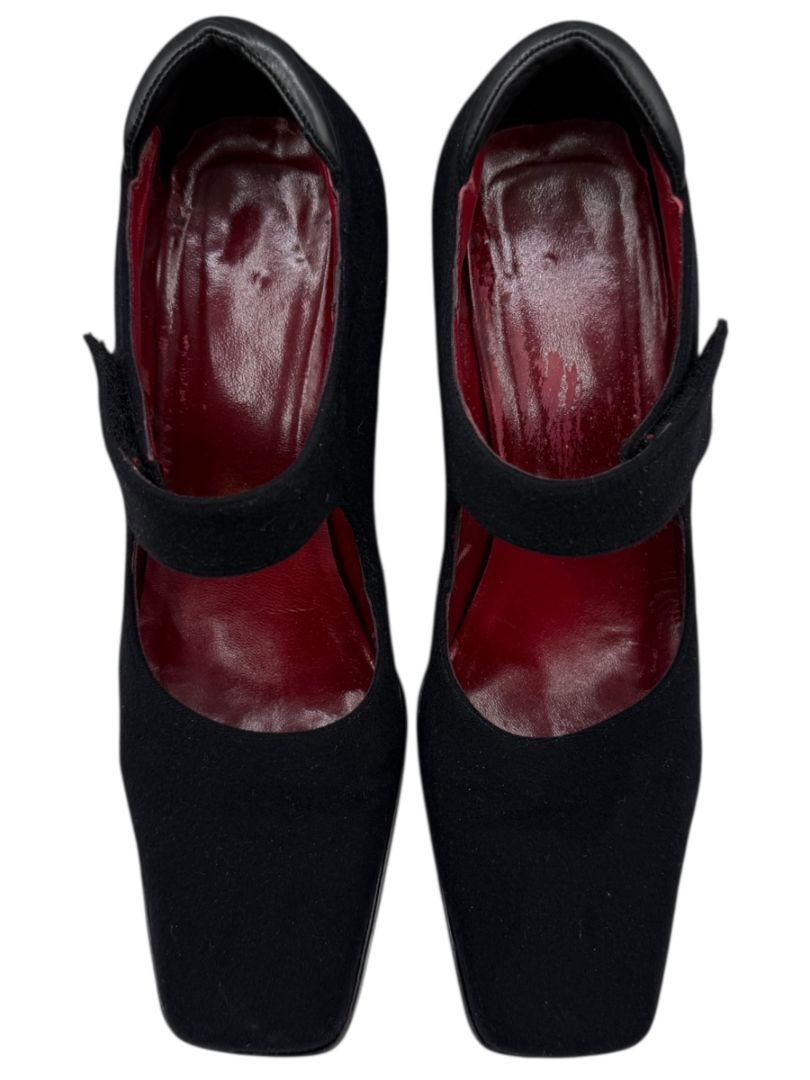 Donald J Pliner Black Stretch Fabric Mary Jane Wedge Shoes – Size 9.5