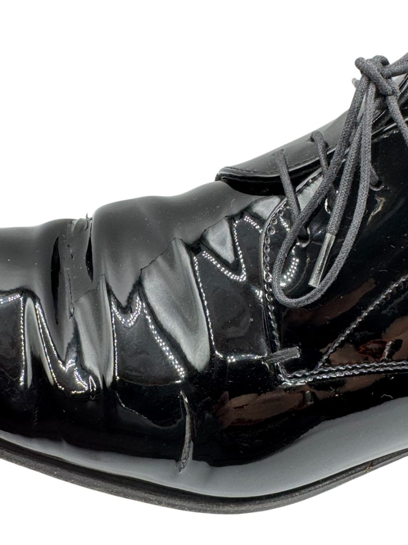 Prada Black Patent Leather Derby Shoes – Size 6.5 Mens