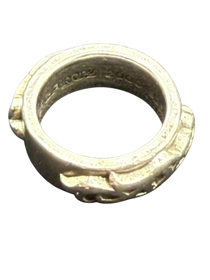 Chrome Hearts Sterling Silver Carved Band Ring – Size ~9 (U.S.) – Excellent Condition