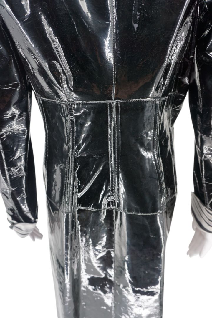 Missoni Black Patent Leather Trench Coat – Size 46