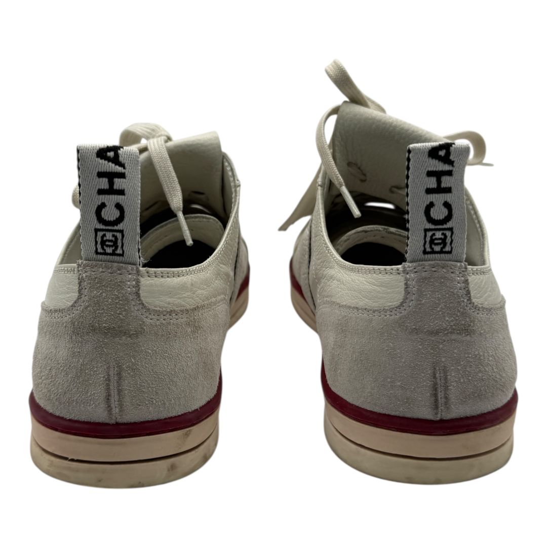 CHANEL Calfskin Fringe Golf/Tennis Sneakers in Ivory – Size 40