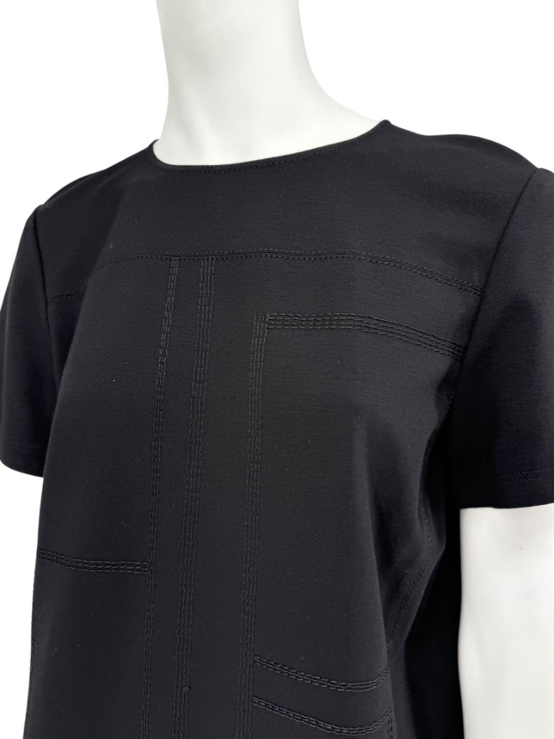 Lafayette 148 Black Textured Knit Shift Dress - Size M