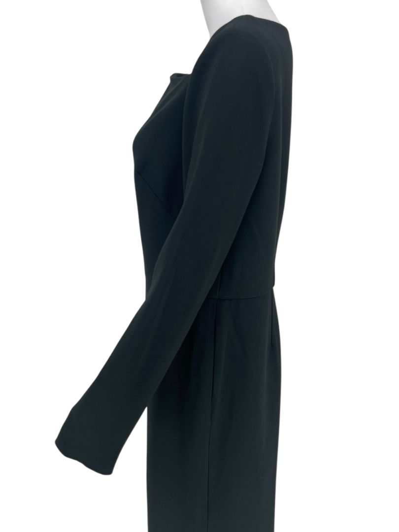 Pamella Roland Black Crepe Long Sleeve Jumpsuit – Size: Large