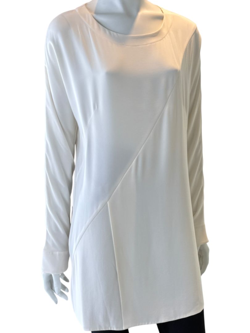 Akris Ivory Mulberry Silk Tunic Top – Size 8