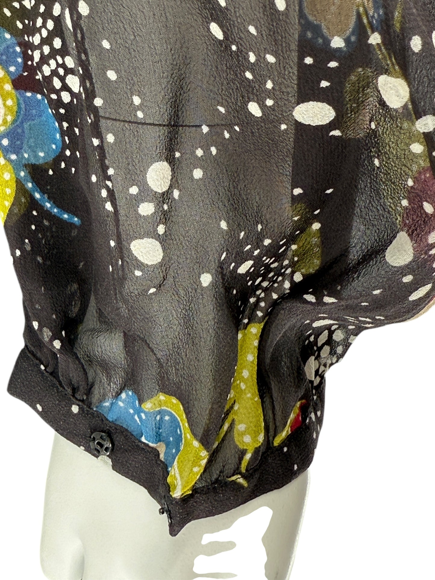 Moschino Virgin Wool Sweater with Sheer Floral Sleeves – Size 8 (IT 38)