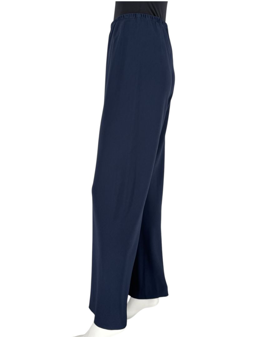 The Row Navy Viscose-Blend Wide Leg Pants - Size S