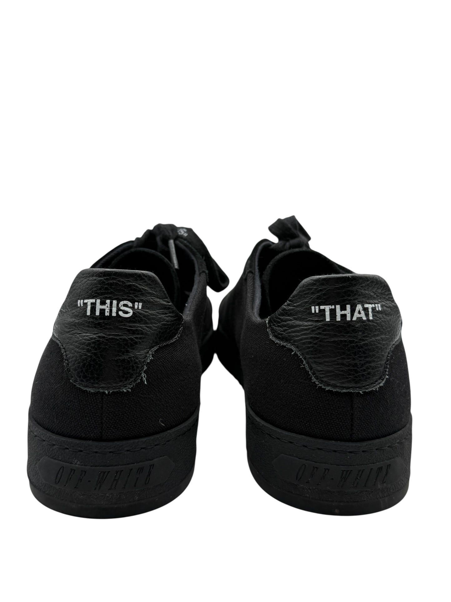 Off-White 2.0 Low Top Sneakers in Black &amp; Blue Suede – Men’s Size 42 EU
