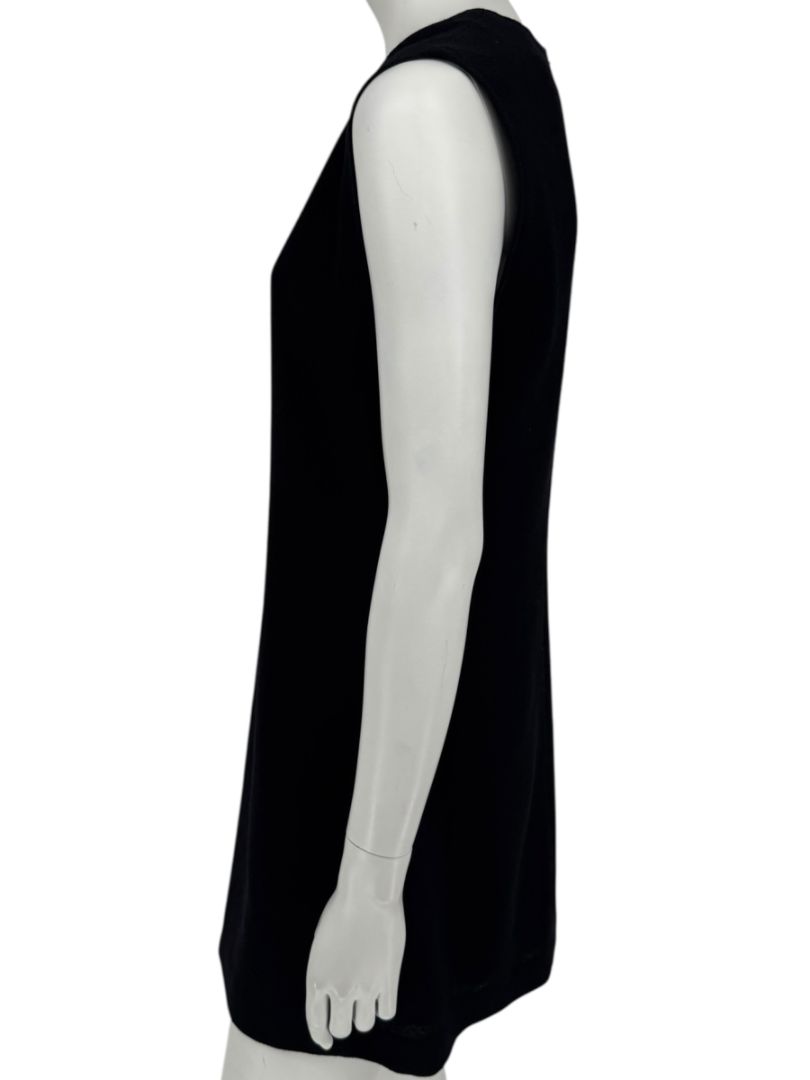 Lida Baday Black Wool Deep-V Mini Dress – Size 12